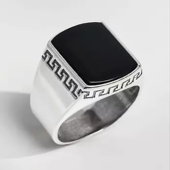 SHINE & BEAUTY Перстень с агатом покрытый серебром 1.0