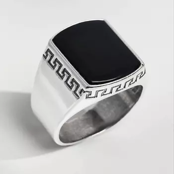 SHINE & BEAUTY Перстень с агатом покрытый серебром 1.0