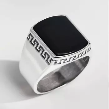 SHINE & BEAUTY Перстень с агатом покрытый серебром 1.0