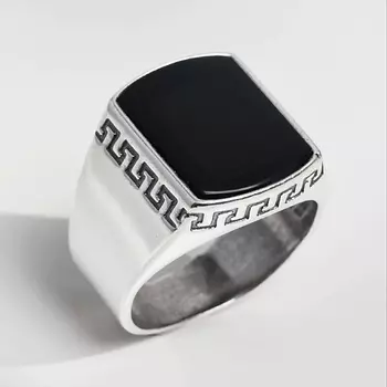 SHINE & BEAUTY Перстень с агатом покрытый серебром 1.0