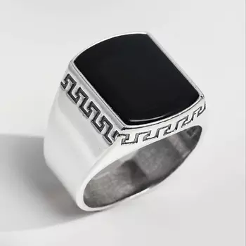 SHINE & BEAUTY Перстень с агатом покрытый серебром 1.0