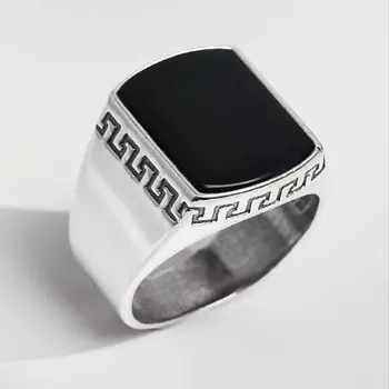 SHINE & BEAUTY Перстень с агатом покрытый серебром 1.0