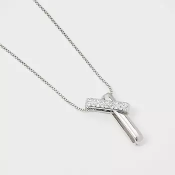 SHINE & BEAUTY Подвеска на цепочке с цирконами покрытая серебром