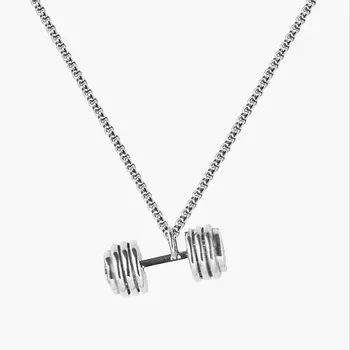 SHINE & BEAUTY Подвеска с цепочкой из титановой стали Гантель
