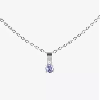 SHINE & BEAUTY Подвеска с фианитами на цепочке покрытая серебром