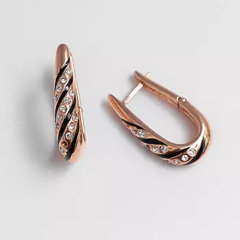 SHINE & BEAUTY Сеьги покрытые золотом с ювелирным стеклом PRECIOSA