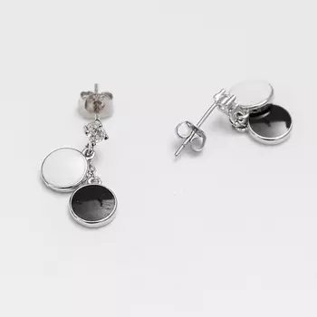 SHINE & BEAUTY Серьги-гвоздики покрытые серебром с кристаллами Swarovski