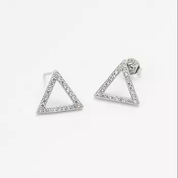 SHINE & BEAUTY Серьги-гвоздики покрытые серебром с кристаллами Swarovski