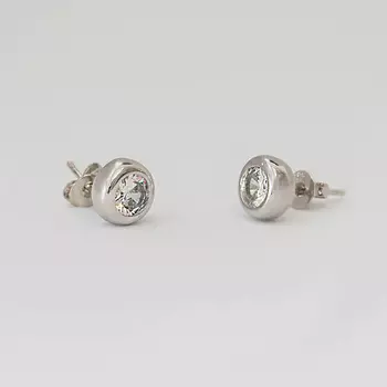 SHINE & BEAUTY Серьги-гвоздики покрытые серебром с кристаллами Swarovski