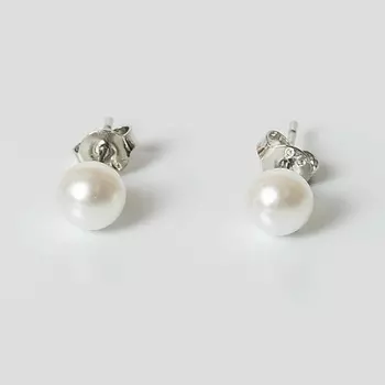 SHINE & BEAUTY Серьги-гвоздики, покрытые серебром с искусственным жемчугом