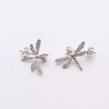 SHINE & BEAUTY Серьги-гвоздики покрытые серебром с кристаллами Swarovski