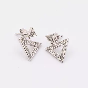 SHINE & BEAUTY Серьги-гвоздики покрытые серебром с кристаллами Swarovski