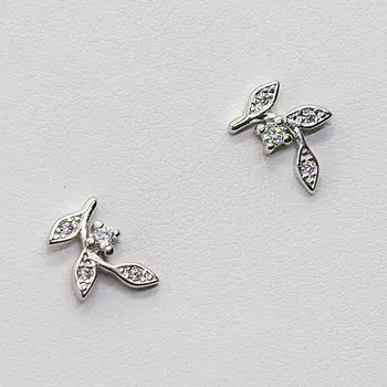 SHINE & BEAUTY Серьги-гвоздики покрытые серебром с кристаллами Swarovski