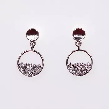 SHINE & BEAUTY Серьги-гвоздики покрытые серебром с кристаллами Swarovski