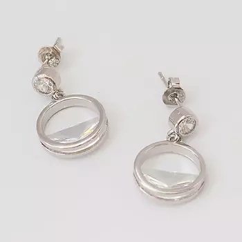 SHINE & BEAUTY Серьги-гвоздики покрытые серебром с кристаллами Swarovski