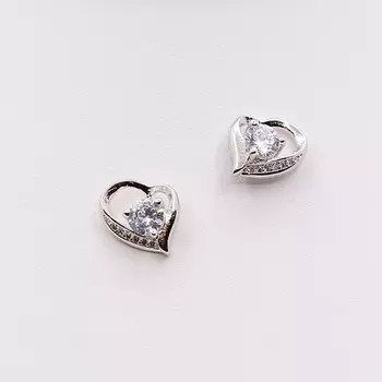 SHINE & BEAUTY Серьги-гвоздики покрытые серебром с кристаллами Swarovski