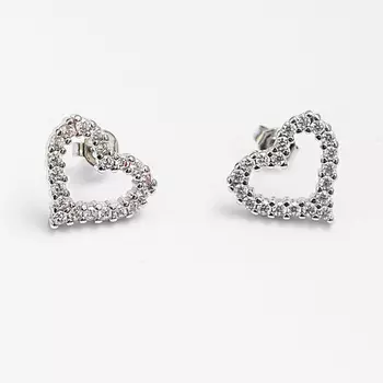 SHINE & BEAUTY Серьги-гвоздики покрытые серебром с кристаллами Swarovski