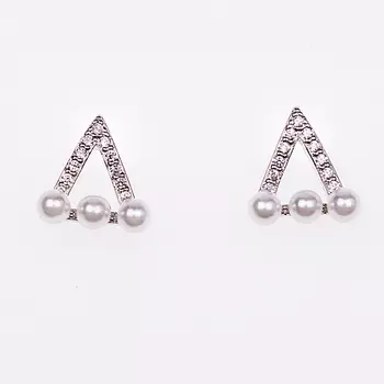 SHINE & BEAUTY Серьги-гвоздики покрытые серебром с кристаллами Swarovski