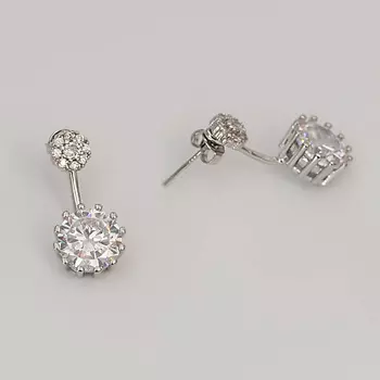 SHINE & BEAUTY Серьги-гвоздики покрытые серебром с кристаллами Swarovski