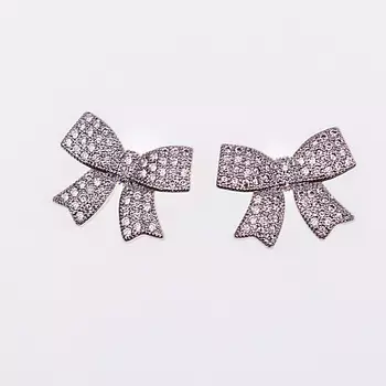 SHINE & BEAUTY Серьги-гвоздики покрытые серебром с кристаллами Swarovski