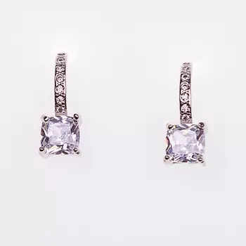 SHINE & BEAUTY Серьги-гвоздики покрытые серебром с кристаллами Swarovski