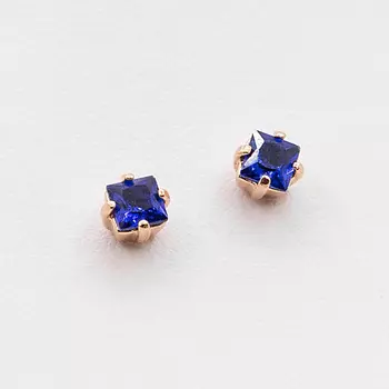 SHINE & BEAUTY Серьги-гвоздики покрытые золотом с фианитом