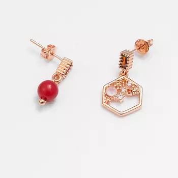 SHINE & BEAUTY Серьги-гвоздики покрытые золотом с кристаллами Swarovski