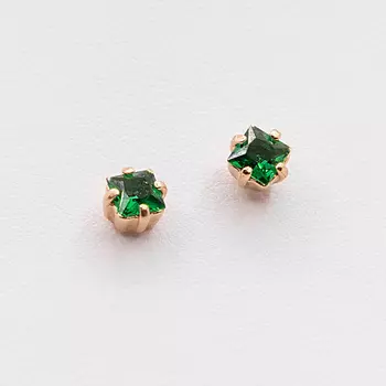 SHINE & BEAUTY Серьги-гвоздики покрытые золотом с фианитом