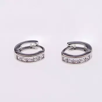 SHINE & BEAUTY Серьги-кольца покрытые серебром с кристаллами Swarovski