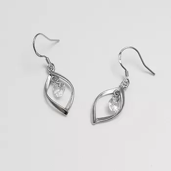 SHINE & BEAUTY Серьги покрытые серебром с кристаллами Swarovski