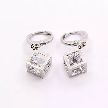 SHINE & BEAUTY Серьги покрытые серебром с кристаллами Swarovski