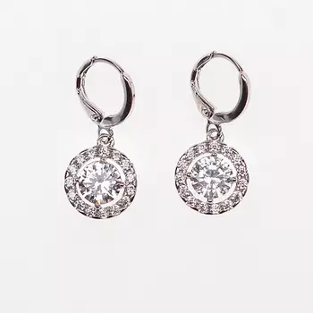 SHINE & BEAUTY Серьги покрытые серебром с кристаллами Swarovski