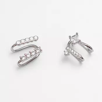 SHINE & BEAUTY Серьги покрытые серебром с кристаллами Swarovski