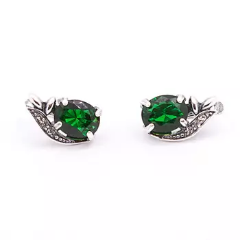 SHINE & BEAUTY Серьги покрытые серебром с ювелирным стеклом PRECIOSA