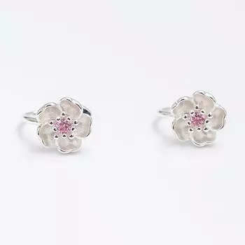 SHINE & BEAUTY Серьги покрытые серебром с кристаллами Swarovski