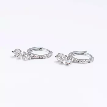 SHINE & BEAUTY Серьги покрытые серебром с кристаллами Swarovski