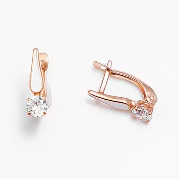 SHINE & BEAUTY Серьги покрытые золотом с фианитами