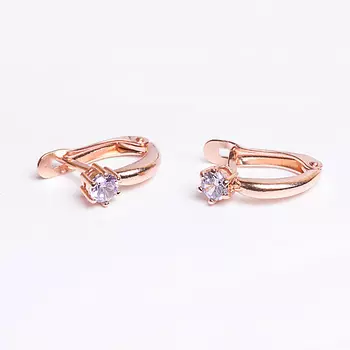 SHINE & BEAUTY Серьги покрытые золотом с фианитами