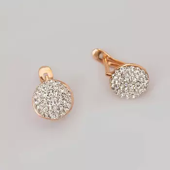 SHINE & BEAUTY Серьги покрытые золотом с ювелирным стеклом PRECIOSA