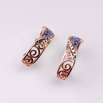 SHINE & BEAUTY Серьги покрытые золотом с ювелирным стеклом PRECIOSA