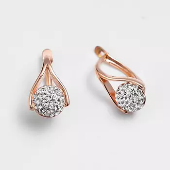 SHINE & BEAUTY Серьги покрытые золотом с ювелирным стеклом PRECIOSA