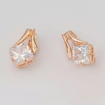 SHINE & BEAUTY Серьги покрытые золотом с ювелирным стеклом PRECIOSA