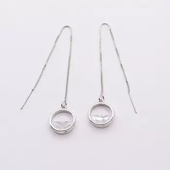 SHINE & BEAUTY Серьги-протяжки покрытые серебром с кристаллами Swarovski