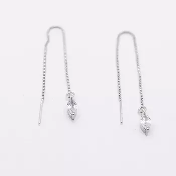 SHINE & BEAUTY Серьги-протяжки покрытые серебром с кристаллами Swarovski