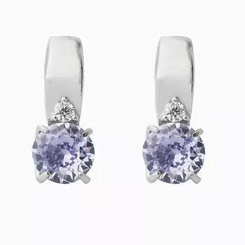 SHINE & BEAUTY Серьги с фианитами покрытые серебром