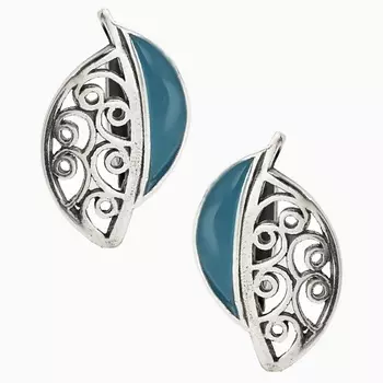 SHINE & BEAUTY Серьги с ювелирной эмалью покрытые серебром