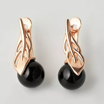 SHINE & BEAUTY Серьги с жемчугом покрытые золотом