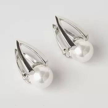 SHINE & BEAUTY Серьги с жемчугом покрытые серебром