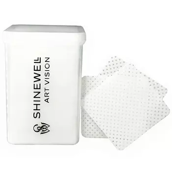 SHINEWELL Салфетки одноразовые для маникюра и педикюра, пэды 1.0