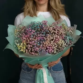 ШОПЕН Букет с радужной гипсофилой
